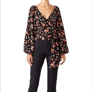 A.L.C. Carla Floral Silk Wrap Blouse